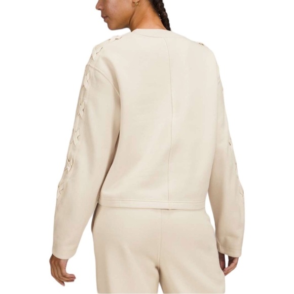 lululemon athletica Tops - LULULEMON Braided Sleeve Pullover in White Opal See Measurements for Size